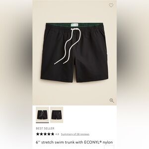 NWT J. Crew Black Men's Swim Trunks